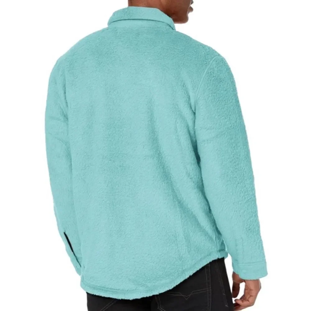 Outerknown Skyline Fleece Shirt Jacket in Mineral Blue Large